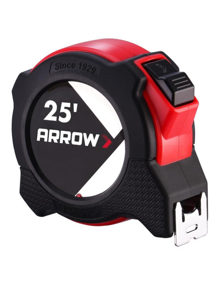 Cinta Métrica Auto-Bloqueo Arrow 7.62m Doble Cara con Clip