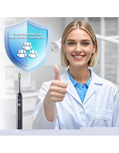 Cepillo de dientes eléctrico ECEOLAN WS-7008 rosa IPX7 8 cabezales