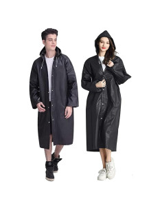 Poncho Impermeable Reutilizable GUKOY Unisex Negro 150 cm