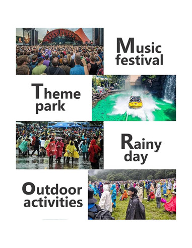 Poncho Impermeable Reutilizable GUKOY Unisex Negro 150 cm