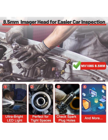 Cámara de Inspección Autel MaxiVideo MV108S 8.5mm LED
