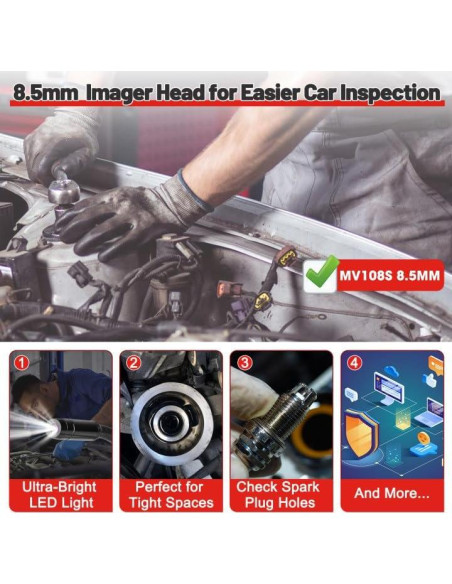 Cámara de Inspección Autel MaxiVideo MV108S 8.5mm LED