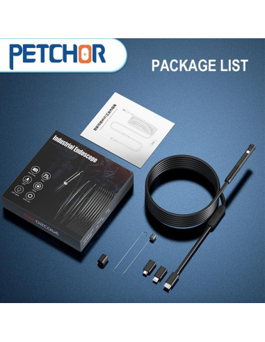 Cámara Endoscopio Doble Lente PETCHOR 1920P IP67 7.9mm