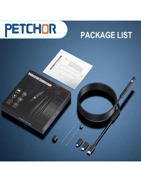 Cámara Endoscopio Doble Lente PETCHOR 1920P IP67 7.9mm