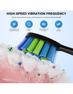 Cepillo de dientes eléctrico ZUAMEGU con 6 cabezales y 5 modos 2