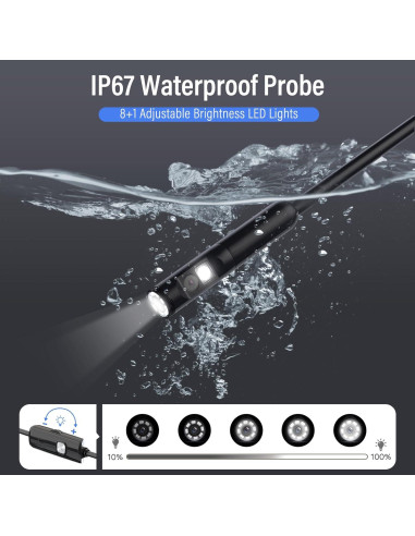 Endoscopio Borescope BlueFire 3.5m IP67 con 9 LED Ajustables