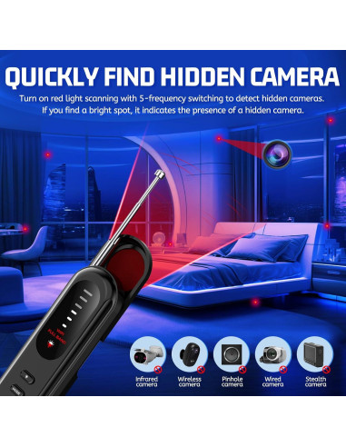 Detector de Cámara Oculta EVESKY con 5 Niveles de Sensibilidad