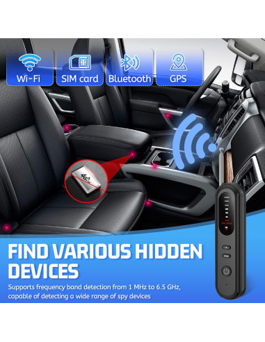 Detector de Cámara Oculta EVESKY con 5 Niveles de Sensibilidad