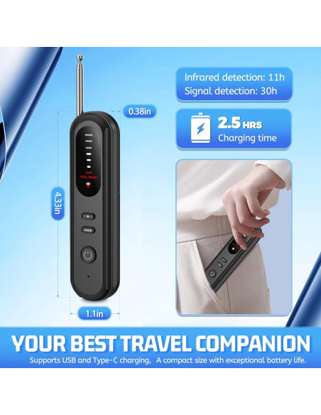 Detector de Cámara Oculta EVESKY con 5 Niveles de Sensibilidad