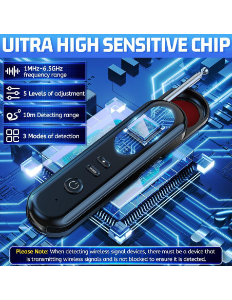 Detector de Cámara Oculta EVESKY con 5 Niveles de Sensibilidad