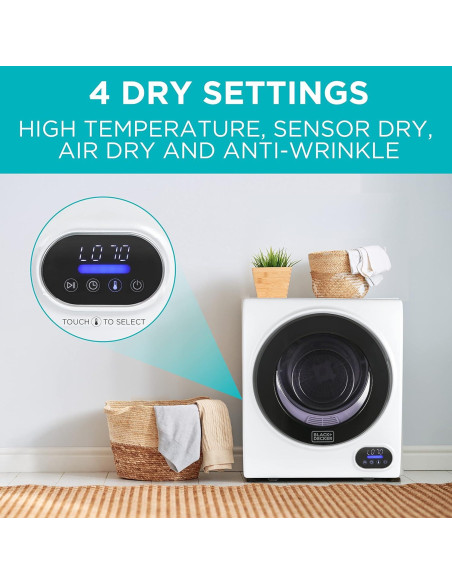 Secadora Compacta BLACK+DECKER BCED15 2.5 kg 850W Blanca