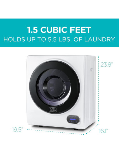 Secadora Compacta BLACK+DECKER BCED15 2.5 kg 850W Blanca