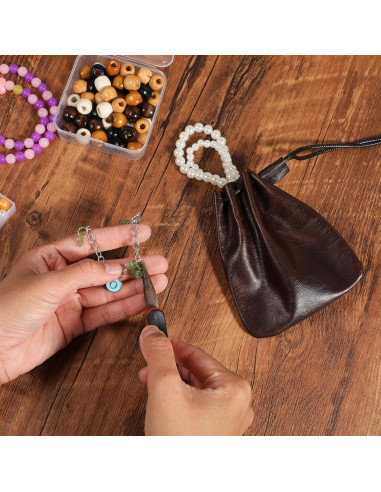 Bolsa de Cuero Pequeña HJZHII Impermeable para Joyería