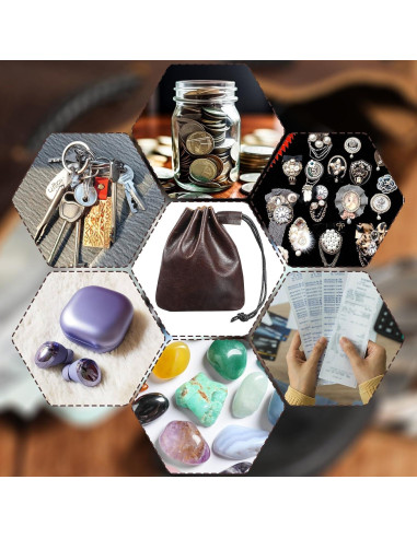 Bolsa de Cuero Pequeña HJZHII Impermeable para Joyería