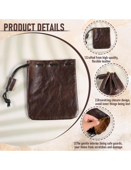 Bolsa de Cuero Pequeña HJZHII Impermeable para Joyería