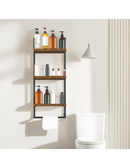 Estantes Flotantes FUSUNBAO 3 Niveles Madera Antigua 22.68 kg