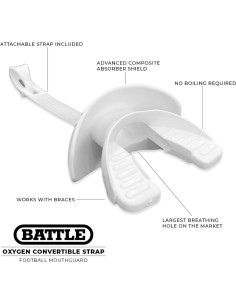 Protector Bucal de Fútbol Battle Sports Chrome Oxygen - Cromo Negro 2
