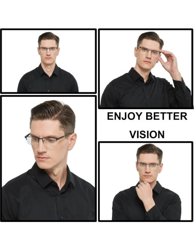 Gafas de lectura RDGNBU con filtro luz azul 5 pares hombres