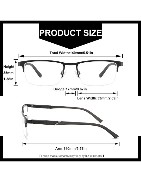 Gafas de lectura RDGNBU con filtro luz azul 5 pares hombres