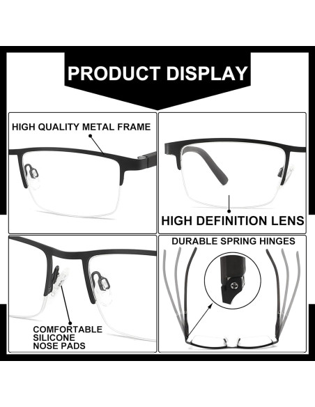 Gafas de lectura RDGNBU con filtro luz azul 5 pares hombres