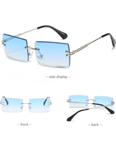 Gafas de sol retro LASPOR unisex sin montura doradas UV400