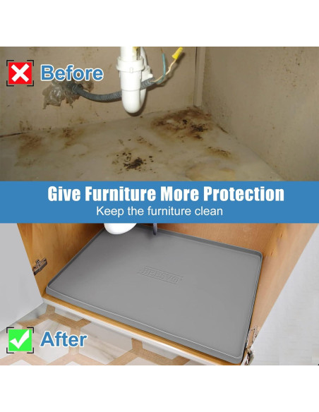 Alfombrilla impermeable BEESVO para fregadero 55.88 x 48.26 cm