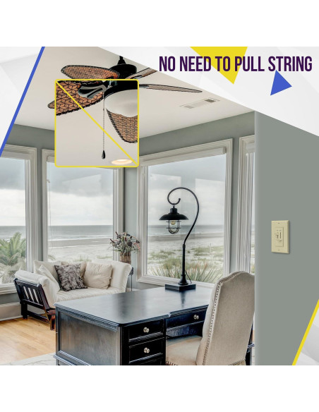 Interruptor de Luz y Ventilador ENERLITES 17001-F3 Marfil 3 Velocidades