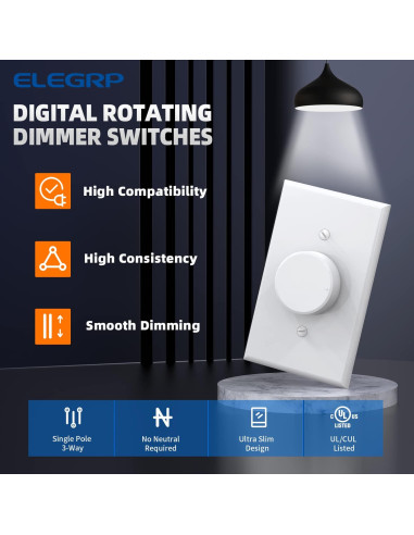 Regulador Digital de Brillo ELEGRP para Bombillas LED y CFL