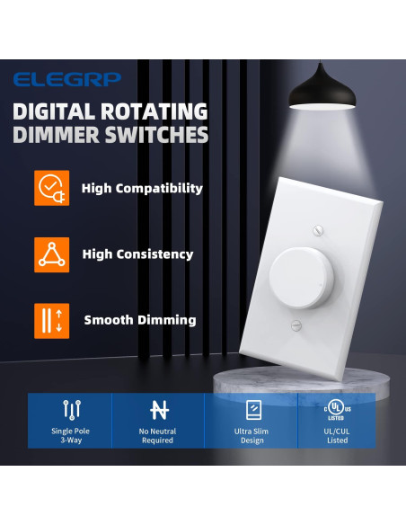 Regulador Digital de Brillo ELEGRP para Bombillas LED y CFL