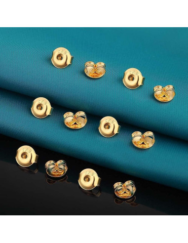 Resortes Ajustables Catinee para Aretes de Oro 14K y Plata 925 - 6 Pares