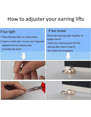 Resortes Ajustables Catinee para Aretes de Oro 14K y Plata 925 - 6 Pares