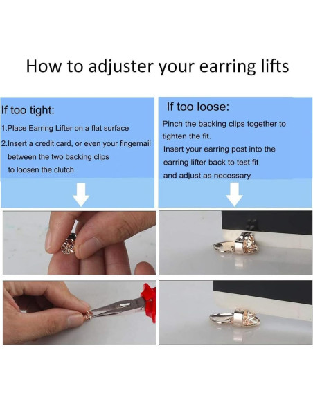 Resortes Ajustables Catinee para Aretes de Oro 14K y Plata 925 - 6 Pares