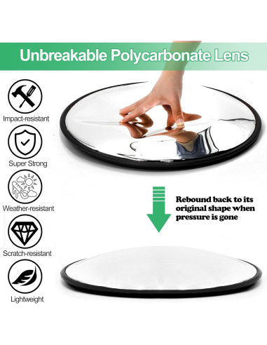 Espejo Convexo de Seguridad Reliancer 45 cm Irrompible Ajustable