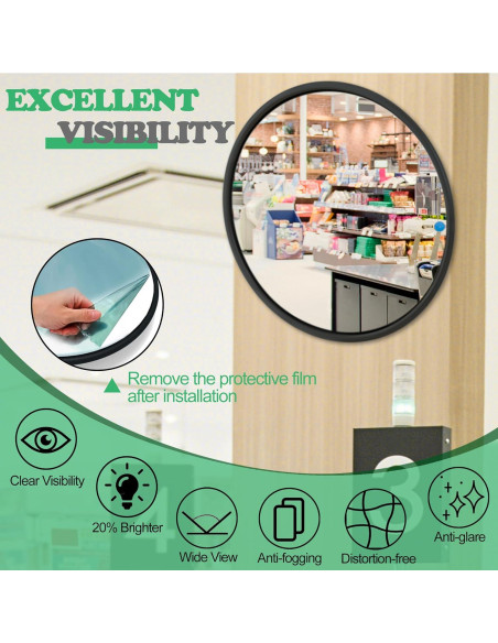 Espejo Convexo de Seguridad Reliancer 45 cm Irrompible Ajustable