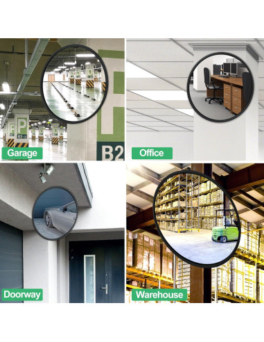 Espejo Convexo de Seguridad Reliancer 45 cm Irrompible Ajustable