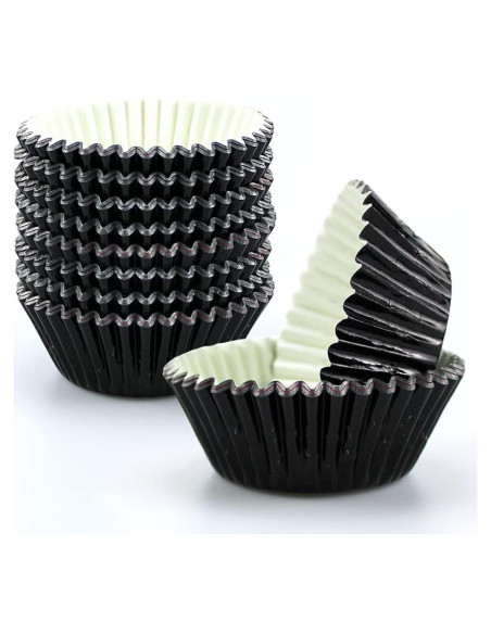 Forros de Cupcake GOLF 500 Unidades Foil Negro Estándar