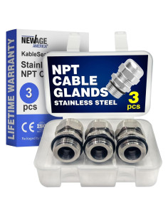 Abrazaderas de Cable NPT 1/2" Acero Inoxidable New Age 3 Pcs