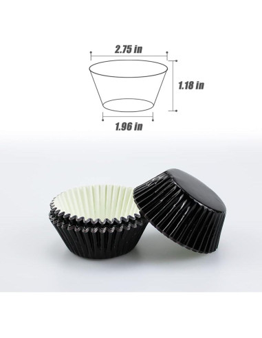 Forros de Cupcake GOLF 500 Unidades Foil Negro Estándar