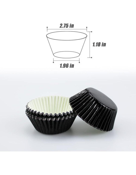 Forros de Cupcake GOLF 500 Unidades Foil Negro Estándar