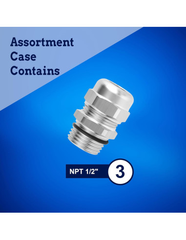 Abrazaderas de Cable NPT 1/2" Acero Inoxidable New Age 3 Pcs