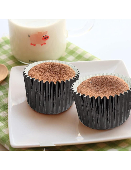 Forros de Cupcake GOLF 500 Unidades Foil Negro Estándar