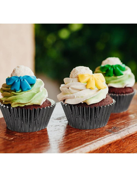 Forros de Cupcake GOLF 500 Unidades Foil Negro Estándar