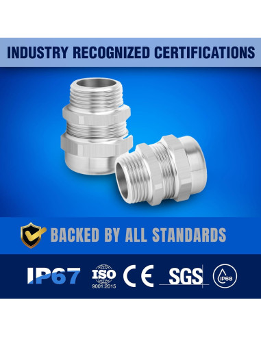 Abrazaderas de Cable NPT 1/2" Acero Inoxidable New Age 3 Pcs