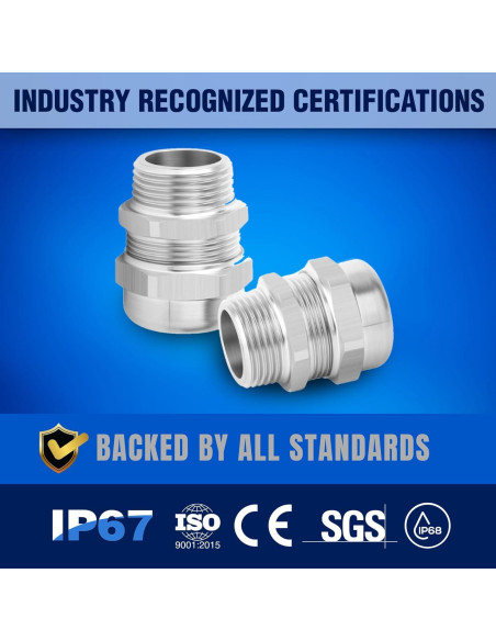 Abrazaderas de Cable NPT 1/2" Acero Inoxidable New Age 3 Pcs