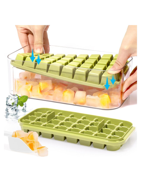 Bandeja de Hielo Doonly con Tapa y Contenedor - 64 Cubos
