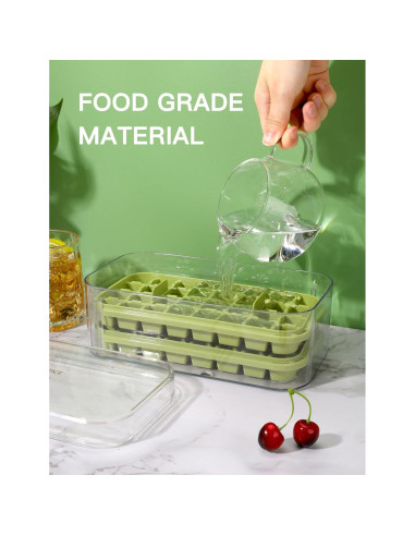 Bandeja de Hielo Doonly con Tapa y Contenedor - 64 Cubos