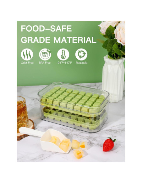 Bandeja de Hielo Doonly con Tapa y Contenedor - 64 Cubos
