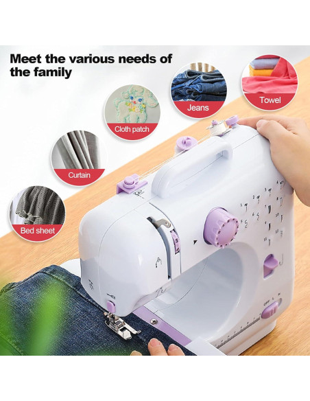 Mini máquina de coser portátil Tidjani 505A 12 puntadas 97 piezas