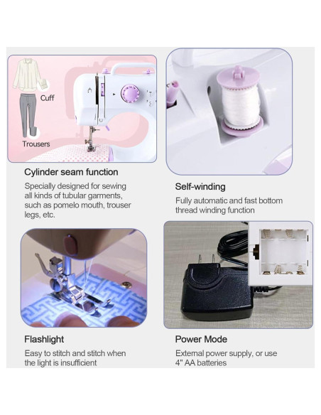Mini máquina de coser portátil Tidjani 505A 12 puntadas 97 piezas