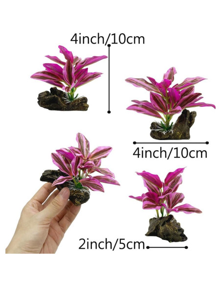 Decoraciones para Acuarios Smoothedo-Pets Hoja Rosa 2 Piezas